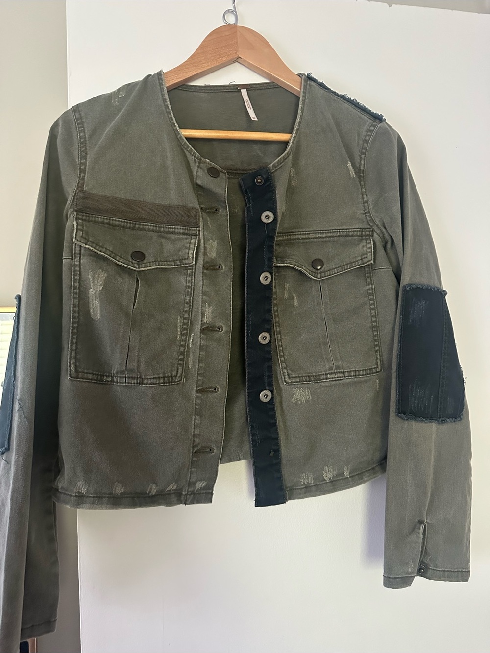 Free People Distressed Military-Style Jacket